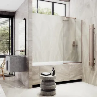 Шторка на ванну MaybahGlass MGV-149-2у 74см бронза